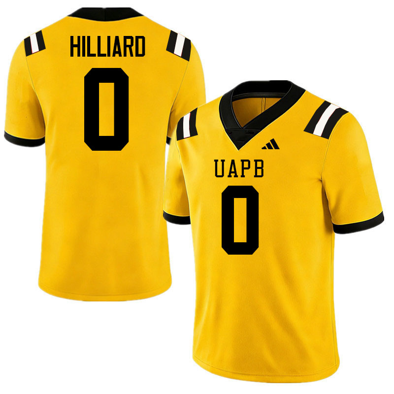 Arkansas-Pine Bluff Golden Lions #0 Danarius Hilliard College Football Jerseys,Uniforms-Gold